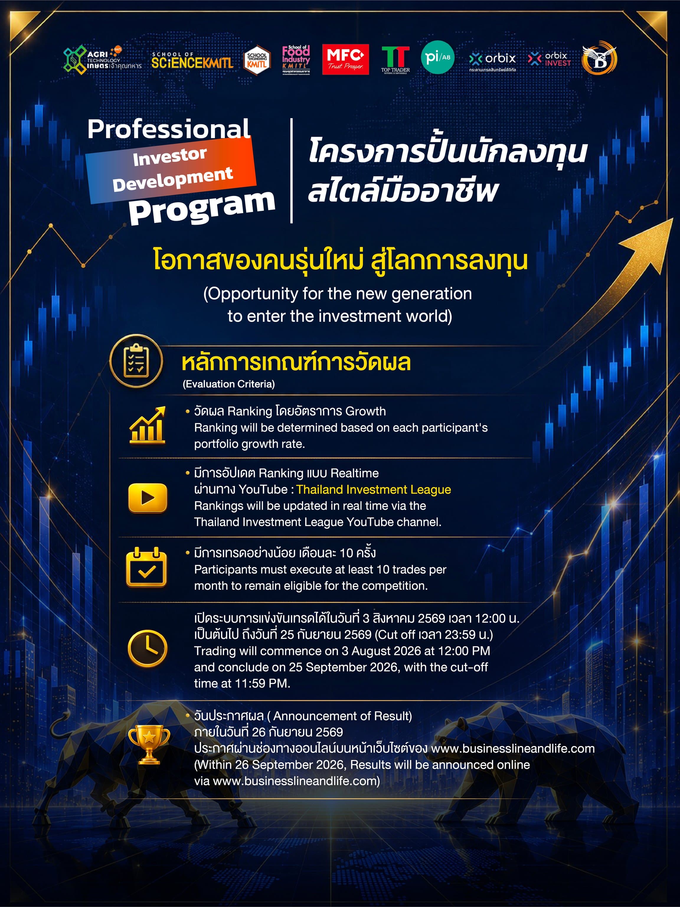 ข้อมูลโครงการ กำหนดการรับสมัคร ช่วงเรียน และประกาศผล